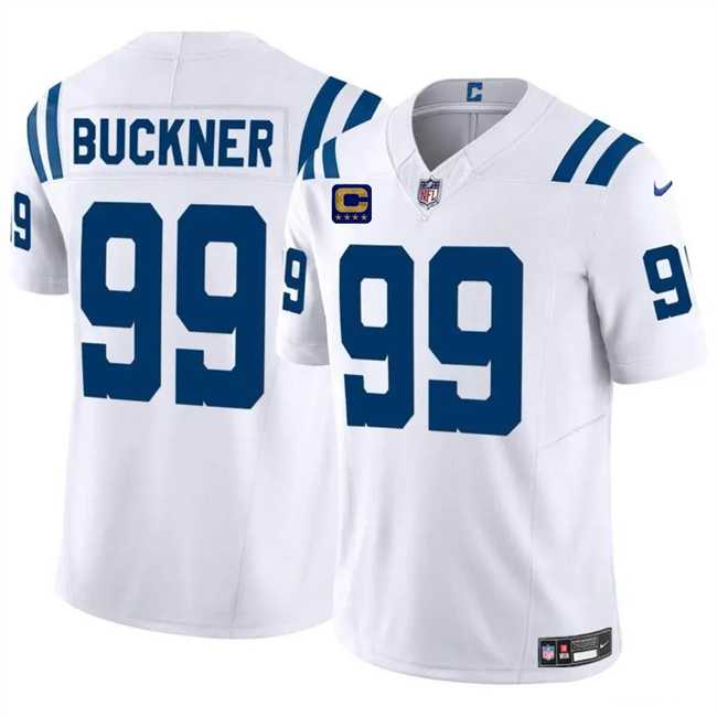 Men & Women & Youth Indianapolis Colts #99 DeForest Buckner White 2024 F.U.S.E. With 4-Star C Patch Vapor Limited Stitched Jersey,We sell and wholesale Men & Women & Youth Indianapolis Colts #99 DeForest Buckner White 2024 F.U.S.E. With 4-Star C Patch Vapor Limited Stitched Jersey on line form chian!